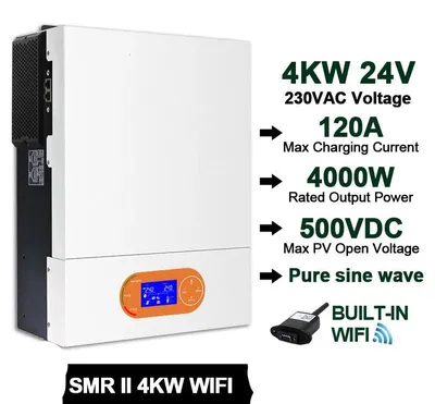 Immagine prodotto di Inverter ibrido solare da 4 kW – Inverter solare con regolatore di carica MPPT e monitoraggio Wi-Fi