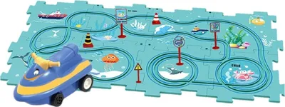 Obrázek produktu pro Stavebnice pro děti, Puzzle pro děti, Kreativní stavebnice a Kolejová draha, Puzzle dálniční závodní dráha, Puzzle na zem - ZOOMSTER Oceán