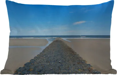 Produktbild von MuchoWow® Outdoor Kissen - Nordsee - Strand - Wasser - 60x40 cm - Wetterfest - Lounge Kissen - Zierkissen - Kissen für Innenräume