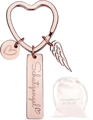 Immagine prodotto di Portachiavi rosa portafortuna con sacchetto regalo, rosa, auto