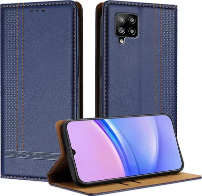 Produktbild von Handyhülle für Samsung Galaxy A42 5G Leder Flip Klappbare Schutzhülle mit Standfunktion Blau