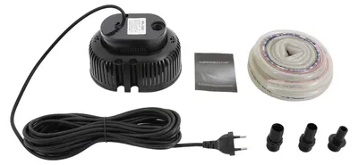 Immagine prodotto di Pompa per coperture di piscine - Pompa sommergibile per piscine - 3000 litri/ora - Portata massima: 3,2 metri - Cavo: 7,5 metri - Tubo flessibile: 5 metri - Grado di protezione: IPX8 - Colore: nero