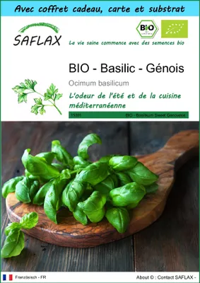 Image de SAFLAX Ensemble-cadeau -- Basilic - Génois - 800 graines - Ocimum
