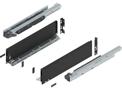 Produktbild von Blum Legrabox pure H K Schubladenschienen Set | 1 Paar, 70kg 500mm | Tip On Vollauszug carbonschwarz