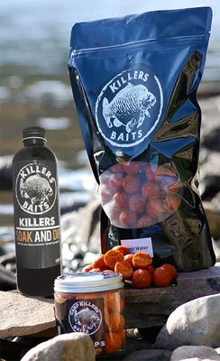 Produktbild von Carp Killers French Water 5kg Boilies + 100g Pop Ups 16mm + 250ml Dip