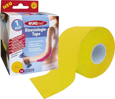 Obrázok produktu pre WUNDmed® 04-039 WUNDmed® Tape Kinesiologie 04-039 gelb 5,0 cm x 5,0 m, 1 St.