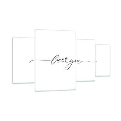 Produktbild von Bilder auf glas - 4 Teile - Ich liebe dich handschriftlich - 160x90cm - Glasbilder - Wandbilder - Bilder - Wanddekoration aus Glas - Glas Bilder - Wandbild auf Glas - GDL160x90-4644
