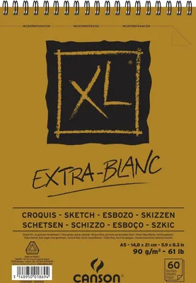 Zdjęcie produktu dla Podkładka do szkicowania i nauki CANSON "XL EXTRA WHITE", DIN A5