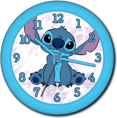 Zdjęcie produktu dla Zegar ścienny Stitch z czytelnym wzorem, idealny dla dzieci