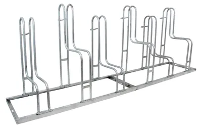Produktbild von Fahrradständer für 6 Fahrräder höhenversetzt 210 x 75,5 cm Stahl feuerverzinkt grau 2x3 Bodenparker Reihenparker