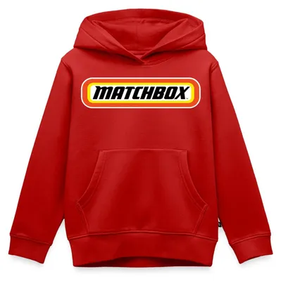 Produktbild von Spreadshirt Matchbox™ Offizielles Logo Orange, Gelb & Schwarz Kinder Premium Hoodie, 134/140 (8 Jahre), Rot