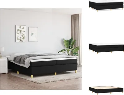 Obrázek produktu pro vidaXL Postel Box spring černá 200x200 cm látka - Postele a rámy postelí