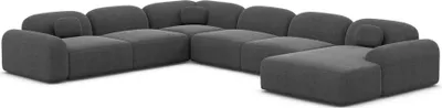 Produktbild von Strukturstoff U-Form XXL Wohnlandschaft Nuvia Anthrazit Rechts