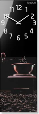 Obrázek produktu pro Obdélníkové skleněné nástěnné hodiny KAFFEEMÜHLE
