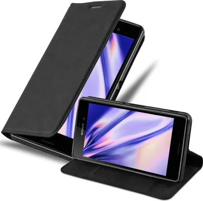 Image de Cadorabo Housse pour Sony Xperia M4 AQUA Housse de protection en noir Housse pour portable Etui Case Cover Fermeture magnétique