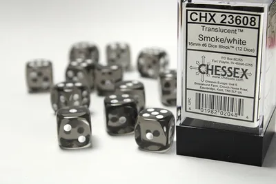 Produktbild von Chessex 23608, Würfelsatz, Schwarz, Weiß, Unisex, Deutschland, 16 mm, 16 mm