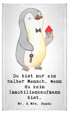 Produktbild von Mr. & Mrs. Panda Gästehandtuch Immobilienkaufmann Herz - Weiß - Geschenk, Handtuch Klein, Ausbildung, Lustig, gäste wc, Immobilienmakler, Gästetuch, Baumwollhandtuch