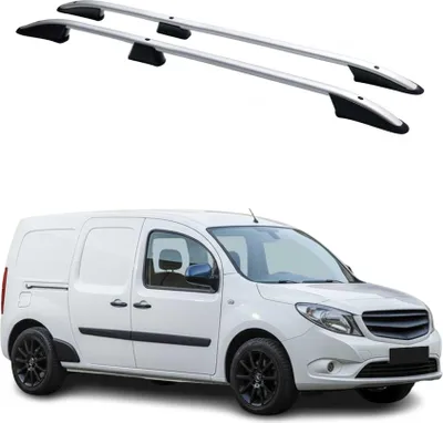 Image de Barres de toit longitudinales pour Mercedes Citan 2012-2021 L2 Long Alu Gris