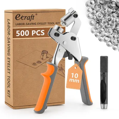 Immagine prodotto di Set di 500 occhielli argentati da 10 mm per tessuti e carta