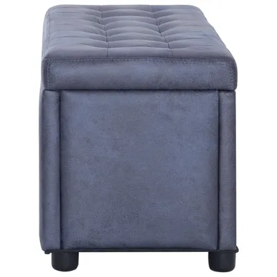 Produktbild von "Winter Sale" Sitzbänke - Grau Ottoman mit Stauraum 87,5cm Grau Wildleder-Optik DE2750351