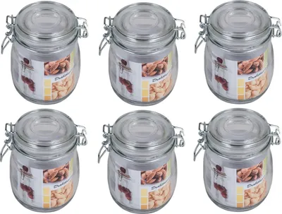 Produktbild von 6x Drahtbügelglas 0,7 Liter Einmachgläser Einweckgläser Vorratsgläser Sturtzglas