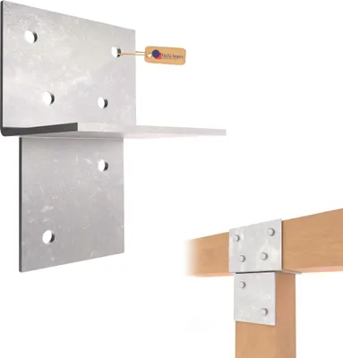 Produktbild von GeZu Impex Pfosten Dreiwegverbinder T-Form 121 x 121 mm Feuerverzinkt