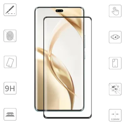 Produktbild von Für Honor 200 Pro 4D Display Full LCD Curved H9 Hart Glas Folie Panzer Schutz Zubehör