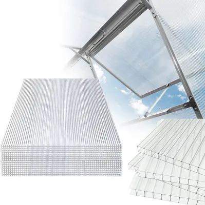 Obrázok produktu pre SWANEW Duté viacstenné fólie 14-dielne dvojstenné fólie Skleníkové fólie Viacstenné fólie Odolné proti nárazom UV žiareniu 121x60,5 cm Polykarbonát Transparentné