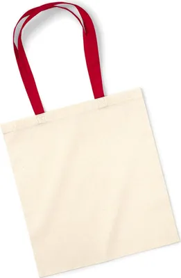 Produktbild von Westford Mill W101C | Bag for Life - Contrast Handles 38 x 42 cm - Farbe: Natural/Classic Red - Größe: One Size