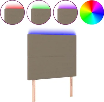 Produktbild von vidaXL LED Kopfteil Taupe 90x5x118/128 cm Stoff