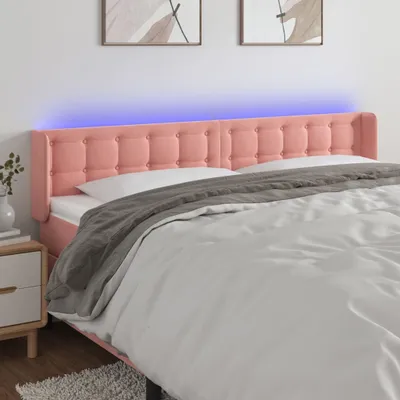 Produktbild von LED Kopfteil Rosa 163x16x78/88 cm Samt , Kopfteile Design 2024