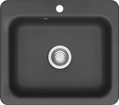 Produktbild von KeraDomo Spüle JUNA 57 in NIGRA mit Handbetätigung / Systemceram / Keramikspüle