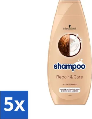 Immagine prodotto di Schwarzkopf - Shampoo Repair & Care - Rigenera i capelli danneggiati - 400 ml - Value pack - 5 pezzi