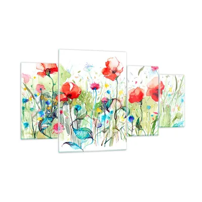 Produktbild von Bilder auf glas - Blumen Wiese Blatt Natur - 160x90cm - Glasbilder - Wandbilder - Kunstdruck - zum Aufhängen bereit - Wanddekoration aus Glas - Glas Bilder - Wandbild auf Glas - GDL160x90-3076
