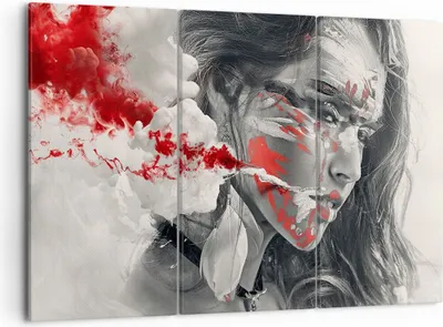 Produktbild von Bild auf Leinwand - Leinwandbild - Frau Gesicht Kunst - 105x70cm - Wand Bild - Wanddeko - Leinwanddruck - Bilder - Kunstdruck - Wanddekoration - Leinwand bilder - Wandkunst - CE105x70-3867