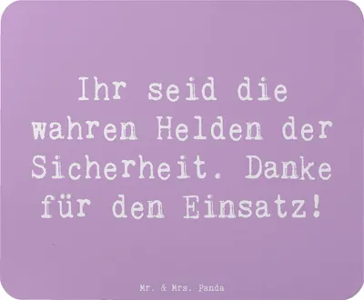 Produktbild von Mr. & Mrs. Panda Mouse Pad Spruch Sicherheitsdienst Helden - Lavendeltraum - Geschenk, Mauspad, laptop, Mousepad, Aufmerksamkeit, Bedanken, Heldentum, Wertschätzung