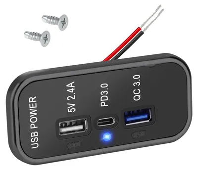 3-Port USB-C PD QC 3.0 Schnellladeadapter 12V/24V Auto