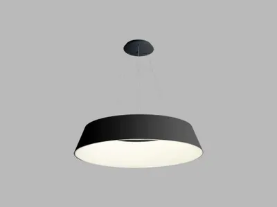 Zdjęcie produktu dla Okrągła oprawa wisząca KATY, wariant: Ø 780 x 180 x 2500 mm, 80 W, 4400 lm, czarna