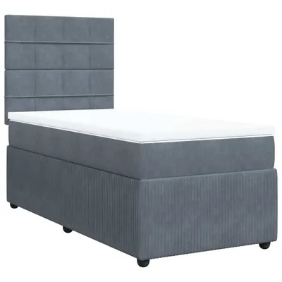 Produktbild von Boxspringbett mit Matratze Dunkelgrau 100x200 cm Samt