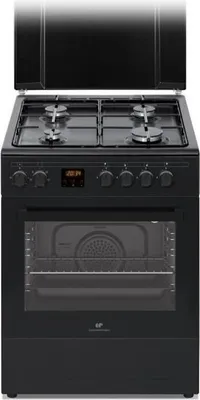 Image de Cuisinière Gaz CONTINENTAL EDISON CECG60FCB1, 4 Feux, 59.8 x 61 x 83cm, Noir, Avec Lèchefrite et Grille