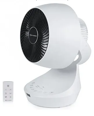 Produktbild von MYCARBON Ventilator Leise 20dB DC Motor 12 Geschwindigkeiten 8h Timer Tischventilstor mit Fernbedienung 3D Luftzirkulator Ventilator Turbo Lüfter für Büro Wohnzimmer Schlafzimmer