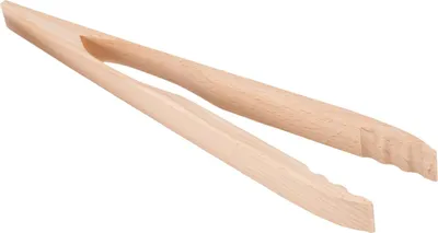 Image de Pince à griller en bois de hêtre naturel 36cm Accessoires pour grillades Pince à saucisse Pince à servir Pince à dresser Pince de cuisine vissée