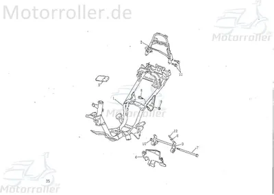 Produktbild von SMC Kontra B 50 Rahmen Gestell 50ccm 2Takt 41110-NAF-00 Motorroller.de Metallrahmen Fahrgestell Rahmenteil Grundgerüst Fahrzeugrahmen Fahrzeuggestell