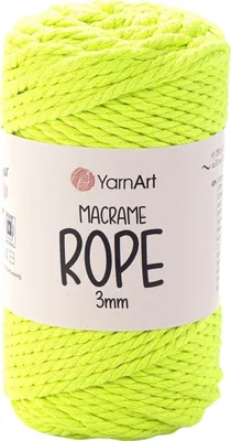 Produktbild von Yarn Art Macrame Rope 3 mm 3 mm 63 m 801 Neon Yellow Schnur