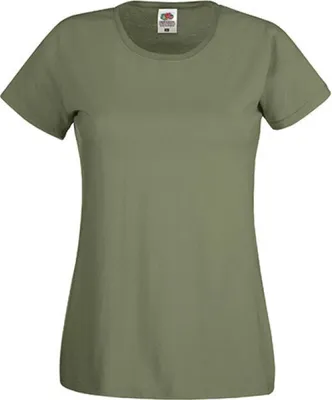 Immagine prodotto di Fruit of the Loom 61-420-0 | Damen Original T Lady-Fit / Belcoro® Garn - Farbe: Classic Olive - Größe: XXL