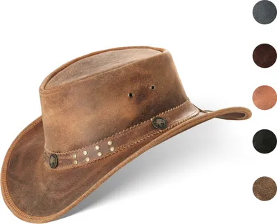 Produktbild von Buffalo Bill Herren Damen Western Cowboy Leder Hut Fuchs Braun S
