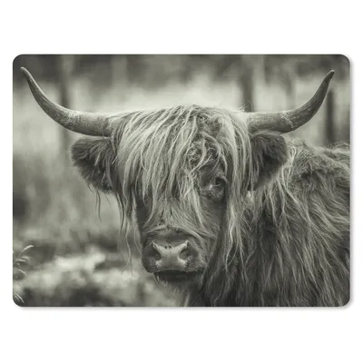 Produktbild von MuchoWow® Mauspad Mousepad Scottish Highlander - Kühe - Schwarz - Weiß 23x19 cm - Mousepads - Maus Mat - Pad - Mausunterlage - Schreibtischunterlage - Mauspad