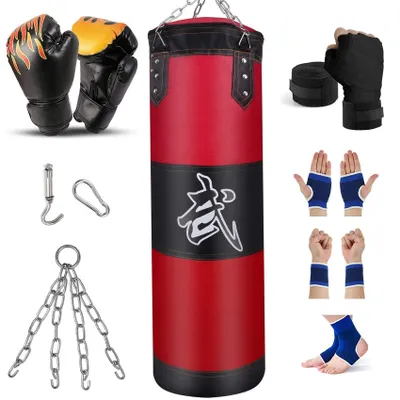 Image de Sac de frappe vide pour les arts martiaux mixtes et le kickboxing, avec gants