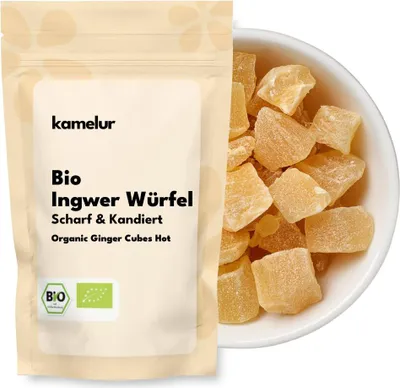 Produktbild von Kamelur® Bio Ingwer Würfel scharf kandiert 1 kg