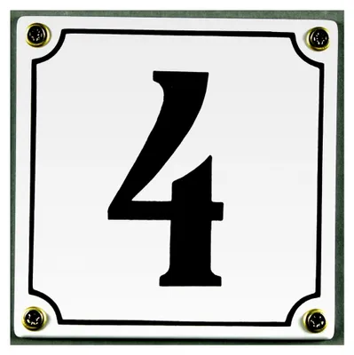 Produktbild von Wetterfestes Emaille Hausnummernschild 12 x 12 cm, , weiß